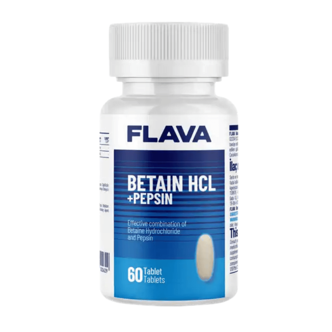 FLAVA Betain Hcl + Pepsin 60 Kapsül