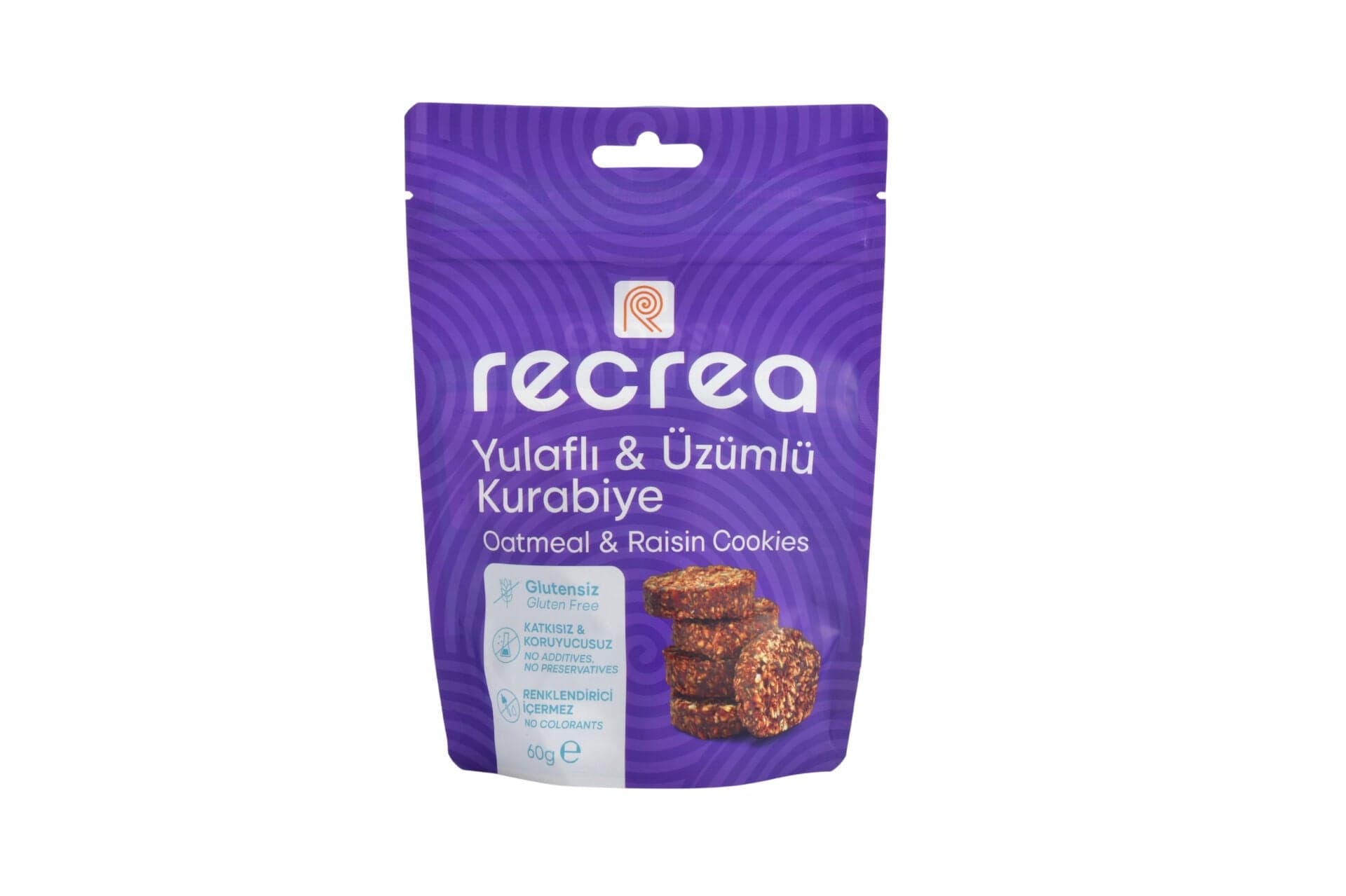 Recrea Glutensiz Yulaflı ve Üzümlüi Kurabiye 60 gr