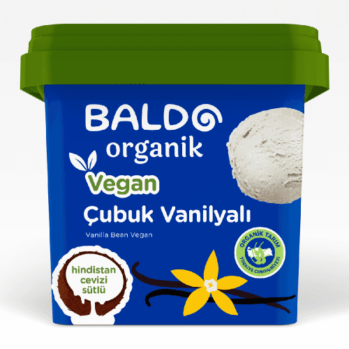 Organik Çubuk Vanilyalı Vegan Dondurma (400 gr) Baldo
