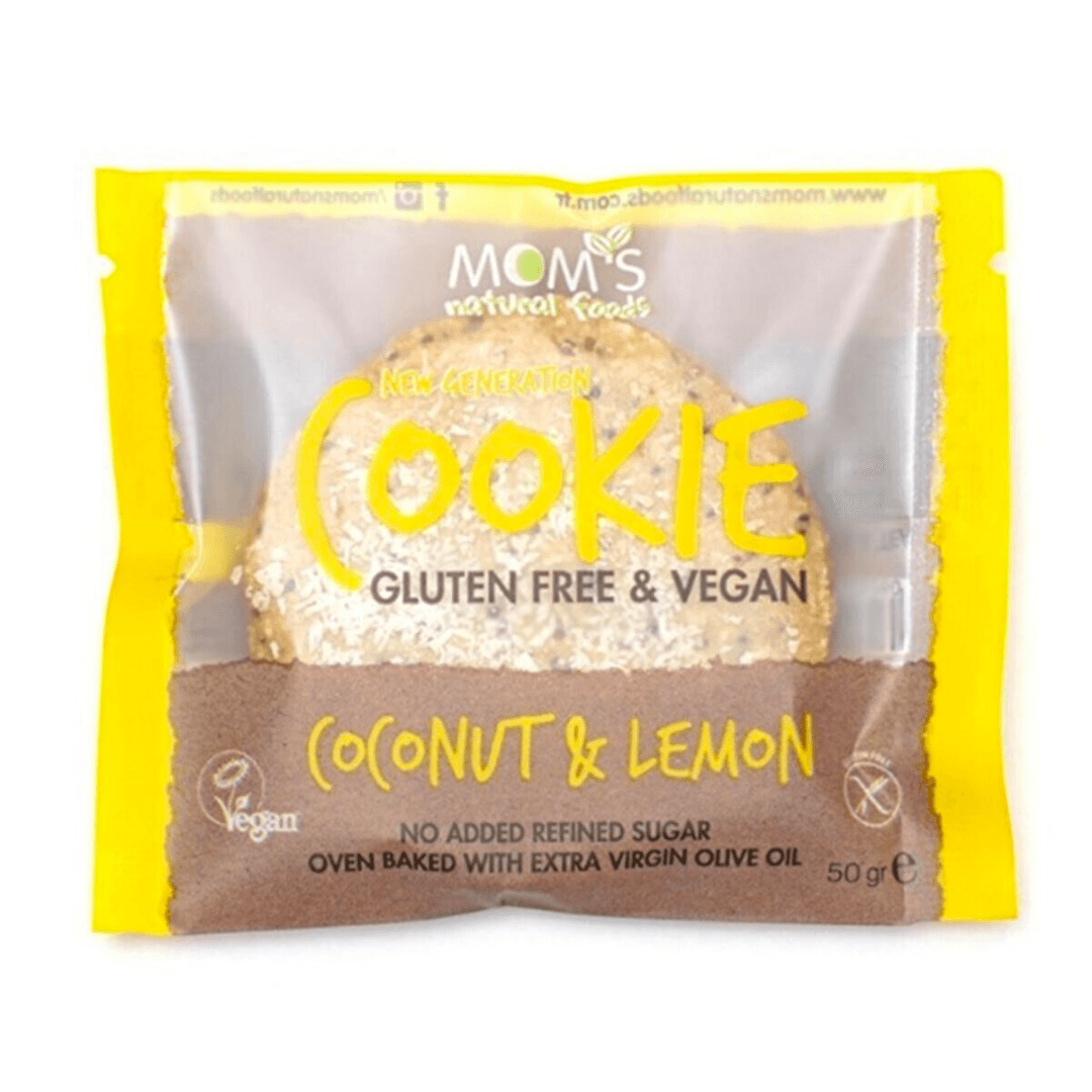 MOM'S NATURAL FOODS Coconut & Lemon Gluten Free Cookie 50g