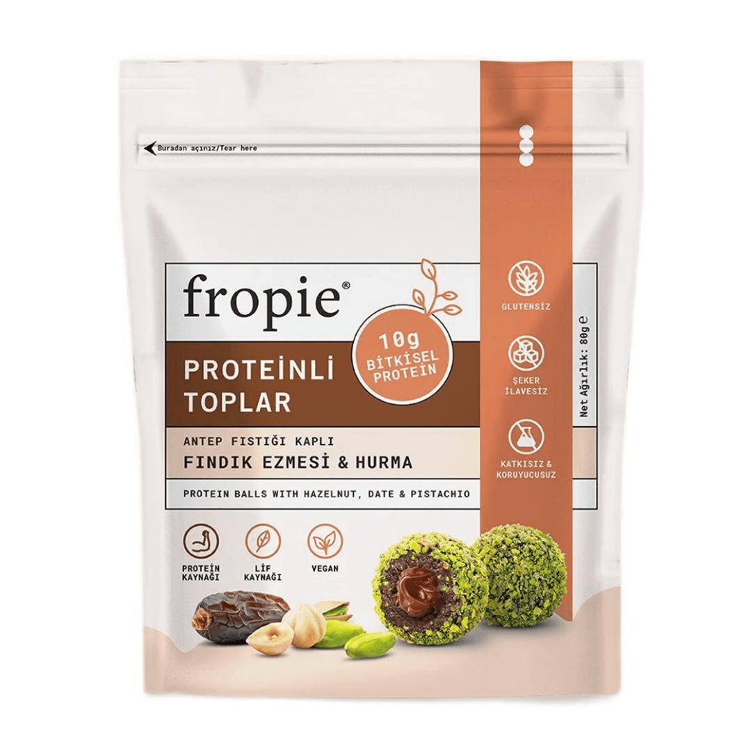 FROPİE Fındık Ezmeli ve Hurmalı Protein Topları 80g