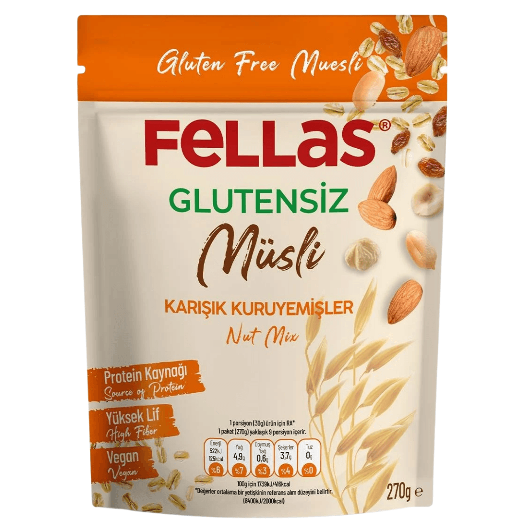 FELLAS Glutensiz Karışık Kuruyemişli Müsli 270g