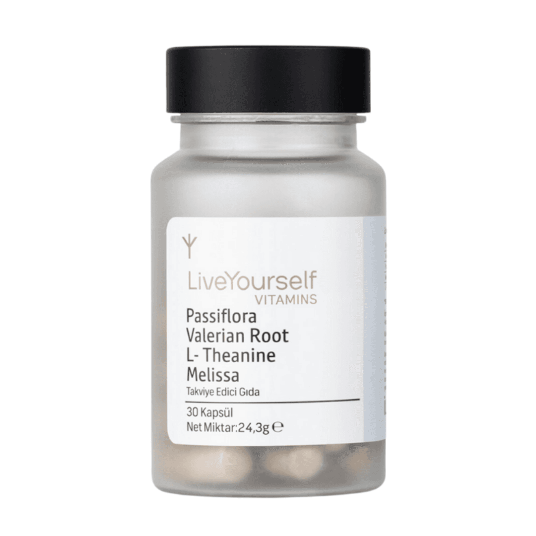 LİVE YOURSELF Passiflora Valerian Root L-Theanine Melissa 30 Kapsül