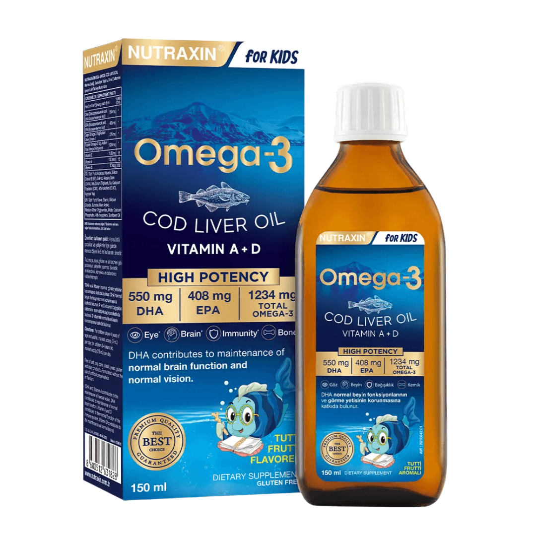 NUTRAXIN For Kids Omega-3 Cod Liver Oil Balık Yağı 150ml