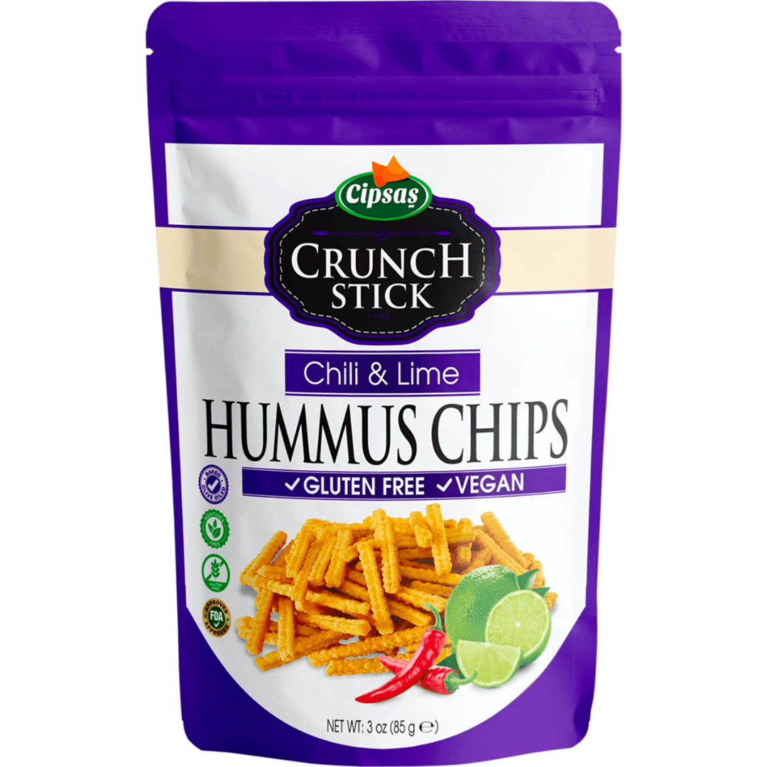 CİPSAŞ Crunch Stick Acı Biber & Misket Limonu Aromalı Fırınlanmış Nohut Cipsi 85g