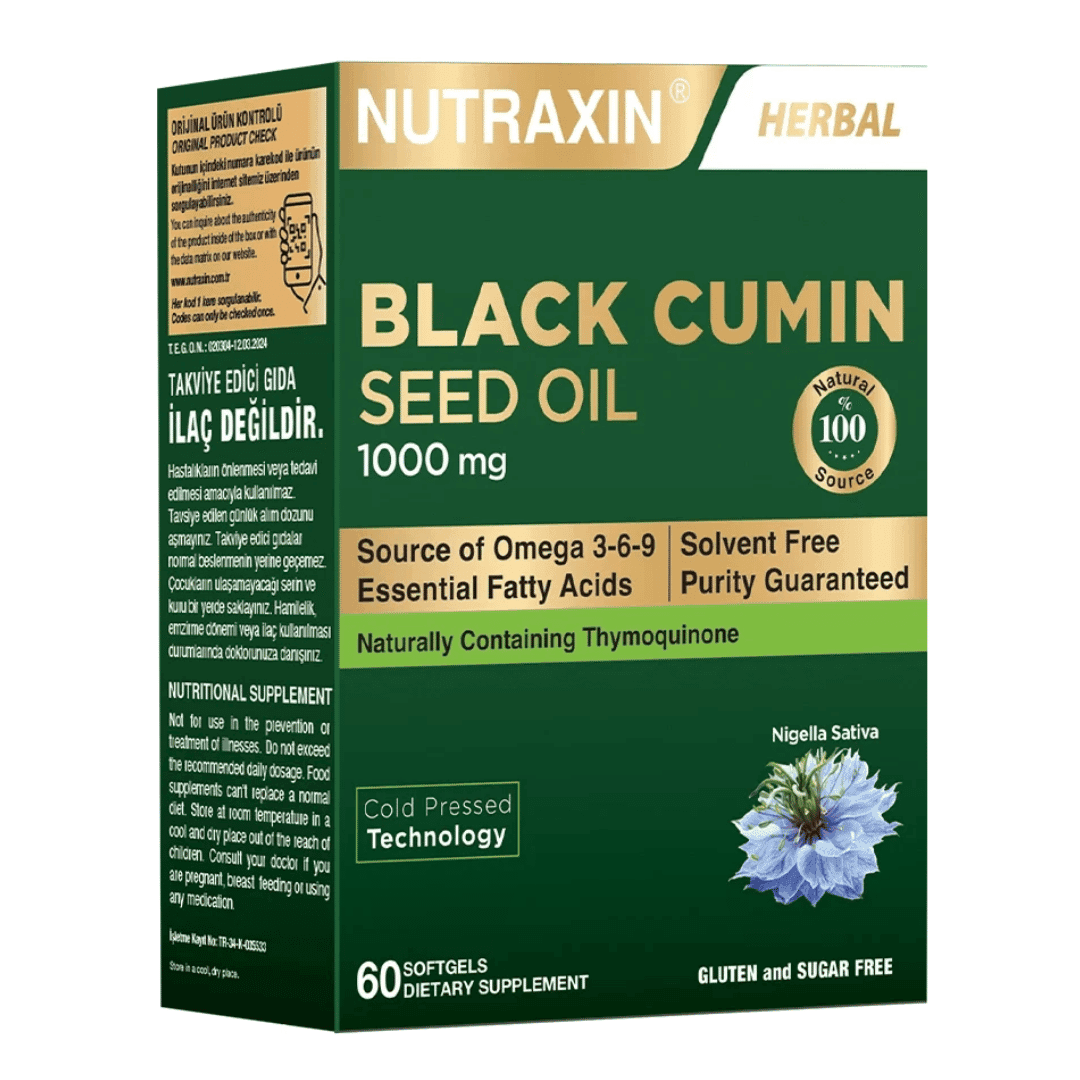 NUTRAXİN Çörek Otu Yağı 1000mg 60 Kapsül