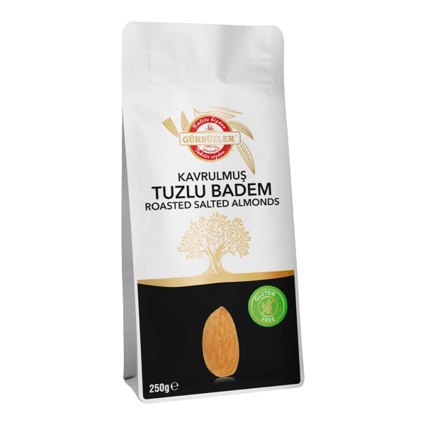 Gürbüzler Glutensiz Kavrulmuş Tuzlu Badem 250 gr