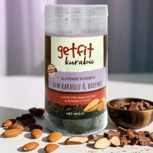 Glutensiz Ham Kakaolu Bademli Kurabiye (80 gr) Getfit