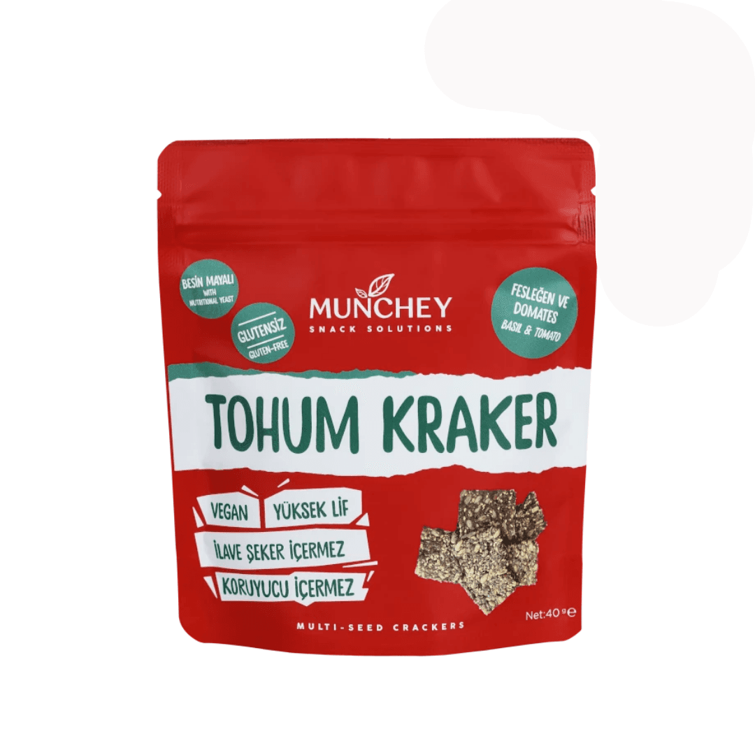 MUNCHEY Domates Fesleğenli Tohum Kraker 40g
